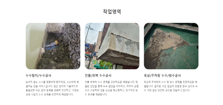 누수를탐하다 홈페이지 2 768x361